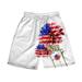 YUHAOTIN Mens Soccer Shorts Men s Graphic Beach Pants Casual Shorts 3D Fourth Of July Flag Pattern Retro Beach Pants Shorts Soccer Shorts Mens Biking Shorts for Men Padded