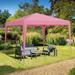 IVV Canopy 10X10 FT Pop Up Canopy Tent Outdoor Instant Slant Legs Gazebo with Carrying Bag Portable for Patio Deck Garden and Beach - Pink