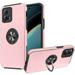 Designed for Motorola Moto G Power 5G 2024 Hybrid 360 Degree Rotatable Metal Invisible Ring Stand Holder Fit Magnetic Car Mount Shockproof Phone Case Cover [Rose Gold]