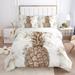 Gold Metallic Marble Comforter Cover Set Twin Full Queen King Size 3 Piece Bed in a Bag Foil Print Glitter White Comforter Cover and Pillowcases Set All Season Soft Microfiber Complete Bedding Sets