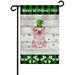 St. Patrick s Day Garden Flags Pig And Shamrock Garden Flag Double Sided Welcome Flag Hat Green Check Plaid Wood Grain Yard Flags for Outdoor Lawn Porch Seasonal Spring Holiday Decor