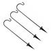 Garden Lawn Hook Lamp Hanging Hooks Solar Lights for Outdoor Metal Bird Feeder Medium Iron 3 Pcs