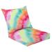 2 Piece Indoor/Outdoor Cushion Set Tie Dye Drawing Magic Acrylic Tie Dye Tie Dye Drawing Artwork Bright Casual Conversation Cushions & Lounge Relaxation Pillows for Patio Dining Room Office Seating