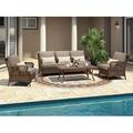 Perfect LEAF 11-Piece Retro Patio Furniture Sets with All-Weather Rattan Outdoor Sofa Set for 5 and Six-seat Patio Dining Set