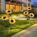 CNKOO Solar Sunflower Lights LED Solar Stake Lights with 12 Sunflowers for Patio Lawn Garden Yard Pathway Decoration