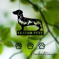 Handmadetneonsign Custom Metal Dachshund Dog Wind Chime Personalized Metal Dachshund Garden Decor