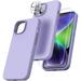 Silicone Case Designed for Apple iPhone 14 Plus Liquid Silicone Case 3 in 1 Bundle Phone Case with Clear Tempered Glass and Camera Lens Shockproof Case for Apple iPhone 14 Plus Purple