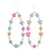 2 Pcs Mobile Phone Accessories Beaded Floral Chain Cute Strap Charm Heart Lanyard Cell Phones Wrist Girl