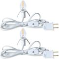 AMERTEER Accessory Cord with One Led Light Bulb Christmas Village Accessories Sets for Christmas Indoor- 6 Feet Ul-Listed White Cord with On/Off Switch Plugs Perfect for Holiday Decors C