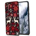 Vintage-Christmas-Plaid-Reindeer-Snowflake-Red-Black-Winter-90 phone case for Samsung Galaxy S23 for Women Men Gifts Soft silicone Style Shockproof - Vintage-Christmas-Plaid-Reindeer-Snowflake-Red-Bla