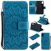 New Embossed Magnetic Flip Wallet PU Stand Strap Case Cover For iPhone Android