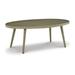 Benjara 48 in. Sven Outdoor Coffee Table with Oval Top & Aluminum Frame Brown