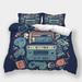 Home Bedclothes 3D Gamepad Printed Comforter Cover Pillowcase Boys Girls Cool Bedding Set California King (98 x104 )