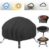 Fire Pit Protective Cover Grill Cover BBQ Protective Tarpaulin Fire Pit Cover Outdoor Fire Pit Cover with Drawstring (122 x 46cm)