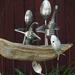 KEINXS Fishing Man Spoon Fish Sculptures Wind Chime Indoor Outdoor Hanging Ornament Decoration New