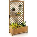 Planter Raised Bed with Trellis 71 Wooden Garden Bed High Trellis for Vine Plant Flower Climbing Pot Hanging Indoor & Outdoor Planter Box for Yard Garden Balcony