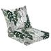 2 Piece Indoor/Outdoor Cushion Set Floral seamless pattern green black white split leaf Philodendron Casual Conversation Cushions & Lounge Relaxation Pillows for Patio Dining Room Office Seating