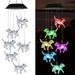 Pengzhipp Garden Lamp Colorful Solar Wind Chimes LED Puppy Rotating Wind Chimes Decoration Waterproof Garden Supplies Clear