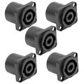 Seismic Audio 5 Pack of 4 Pole Speakon Panel Mount Connectors - Fits D Series Pattern Hole Black - SAPT240-5Pack