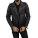 Mens Leather Jacket - Biker Leather Jacket For Men - Lightweight Slim Mens Leather Motorcycle Jackets Black Real Lambskin