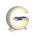 New big G Smart Light Wireless Charger LED Clock App Control Bluetooth Speaker Alarm Clock Atmosphere Light Home Decoration Light Grey US