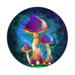 Disketp Magic Mushrooms Fireflies Small Mouse Pad 7.9x7.9 Inches Washable Round Mousepad For Office Laptop Computer Non-Slip Rubber Base Mouse Pads For Wireless Mouse