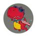 Disketp Dinosaur Super Hero Cartoon Small Mouse Pad 7.9x7.9 Inches Washable Round Mousepad For Office Laptop Computer Non-Slip Rubber Base Mouse Pads For Wireless Mouse