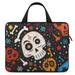 LAKIMCT Mexican Skull Floral Laptop Bag Computer Bag Briefcase Messenger Bag Waterproof Laptop Case for Work 13 inch