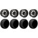 GTW Vortex 2 14 Golf Cart Wheels Black 205x30 Cruze Tires E-Z-GO & Club Car