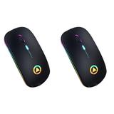 2 Pcs Computer Mouse Charging Mouse Mechanical Computer Mice Colorful Light Gaming Mouse Wireless Mouse