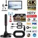 Digital TV Antenna Indoor Digital Amplified Indoor HDTV Antenna 1080p VHF UHF Television Local Channels Detachable Signal Amplifier and 16.4ft Long Coax Cable (Black)