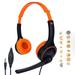 2024 Kids Headphones Stereo 3.5mm Jack Foldable Noise Reduction Comfortable Wired Headset with Sharing Port for Smartphone