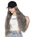 SIEYIO Big Wave Baseball Cap Wig Set Fashion Women Long Curly Synthetic H with Hat Wigs