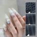 dianhelloya 6 Sheets Manicure Hollow French Stickers Smile Stickers Wave Line Nail Stickers Tool Jewelry Nail Polish Spray Stickers Auxiliary Stickers Sets