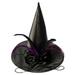 Qepwscx Halloween Witch Hat Witch Hat Ball Dress Up Dark Girl Witch Hat Glowing Feather Rose Headdress Clearance