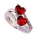 Awdenio Women Famale Fashion Lover Jewelry Heart Cut & White Zircon Ring Jewelry Double Heart Women s Ring On Sale
