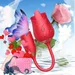 Quiet Rose Vibrator Flower Ball with 10 Gears USB Rechargeable Rose Toy Women Red