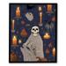 Nawypu Framed Canvas Wall Art Print Poster Halloween Ghost Skeleton Pumpkin Canvas Picture with Frame for Restaurant Wall Art Picture Multicolor 12x16inch