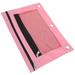 Three-hole Pencil Case Oxford Cloth B5 Stationery Bag Transparent Binder Office (black) Store Card Blinder Pouches Pink