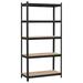 MOWENTA 5-Tier Utility Shelves Metal Storage Shelves Garage Shelving Unit Adjustable Garage Storage Shelves Storage Racks Heavy Duty Shed Shelving- Black 35.5 x 16 x 71 Inch