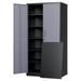 YOSITiuu Metal Storage Cabinet with Lock - 72 Garage Storage Cabinet with 2 Locking Doors and 5 Adjustable Shelves Gray Black Steel Lockable File Cabinet for Office Home Garage