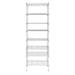 8-Tier Wire Shelving Unit Adjustable Steel Wire Rack Shelving 8 Shelves Steel Storage Rack or Two 4-Tier Shelving Units Leveling Feet and Safety Device Chrome