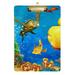 ALAZA Turtle Fish Under Water Animals Clipboards for Kids Student Women Men Letter Size Plastic Low Profile Clip 9 x 12.5 in Silver Clip