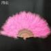 10Colors Wedding Party Accessories Crafts Gifts Feather Fans Handmade Dance Fan White Hand Fan Ladies Folding Fan PINK