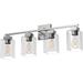 FJU Bathroom Vanity Light Square Design & UL Certification 4 Lights Farmhouse-ish Bathroom Light Fixtures Over Mirror Black Bathroom Light Fixtures for Bathroom/Living Room/Bedroom