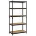 MOWENTA 5-Tier Utility Shelves Metal Storage Shelves Garage Shelving Unit Adjustable Garage Storage Shelves Storage Racks Heavy Duty Shed Shelving- Black 35.5 x 17.5 x 72 Inch