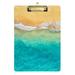 ALAZA Beach Seashore Summer Clipboards for Kids Student Women Men Letter Size Plastic Low Profile Clip 9 x 12.5 in Silver Clip