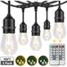 2-Pack 3 Color Dimmable LED Outdoor String Lights for Patio with Remotes 48FT Waterproof Hanging Lights String with Shatterproof Edison Bulb for Bistro Backyard-Warm White/Nature White/Daylight White