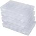 Bead Organizer Box Plastic Organizer 36 Grid Compartment Organizer Clear Organizer Box with Dividers 3600 Tackle Box Bead Storage Containers (4 Pack)