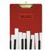 ALAZA Music Piano Keyboard Red Clipboards for Kids Student Women Men Letter Size Plastic Low Profile Clip 9 x 12.5 in Silver Clip
